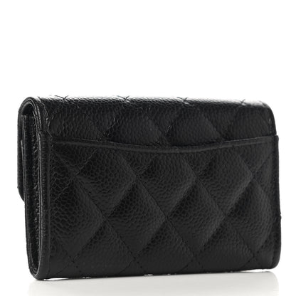 Chanel Caviar Quilted Flap Card Holder Wallet Black 3 of 9