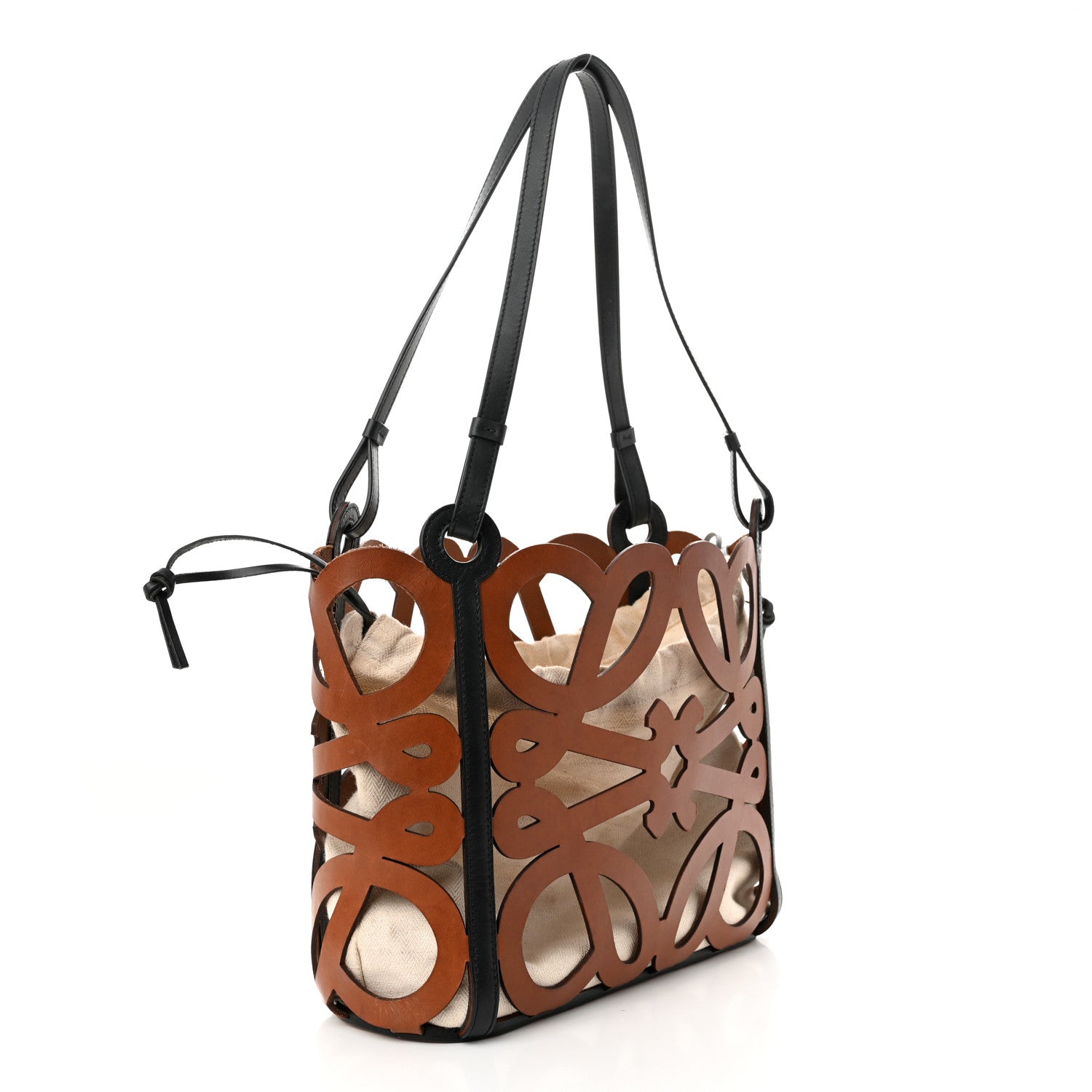 Loewe Smooth Calfskin Small Anagram Cutout Tote Tan 3 of 13