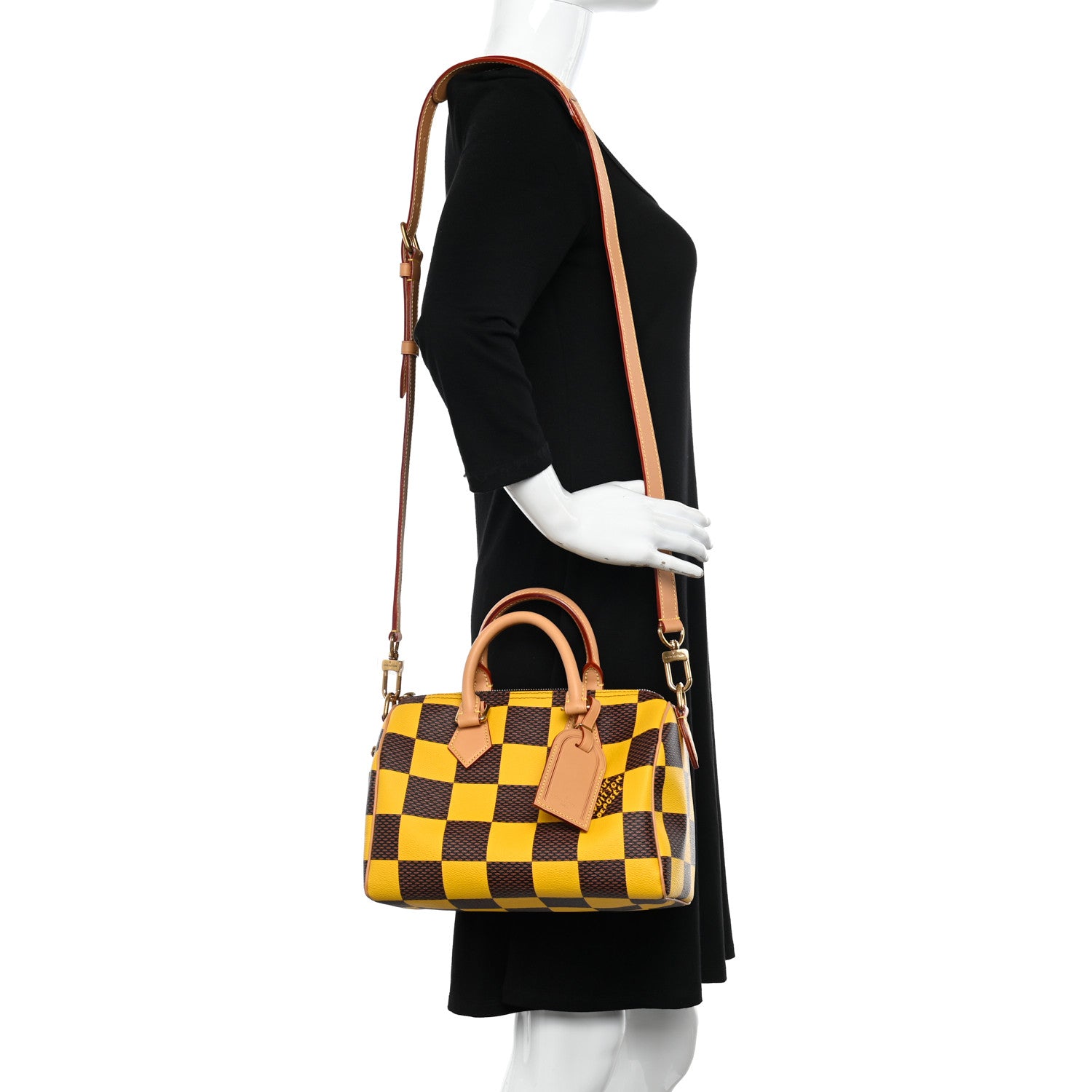 Louis Vuitton Damier Pop Speedy Bandouliere 25 Jaune Mat 2 of 9