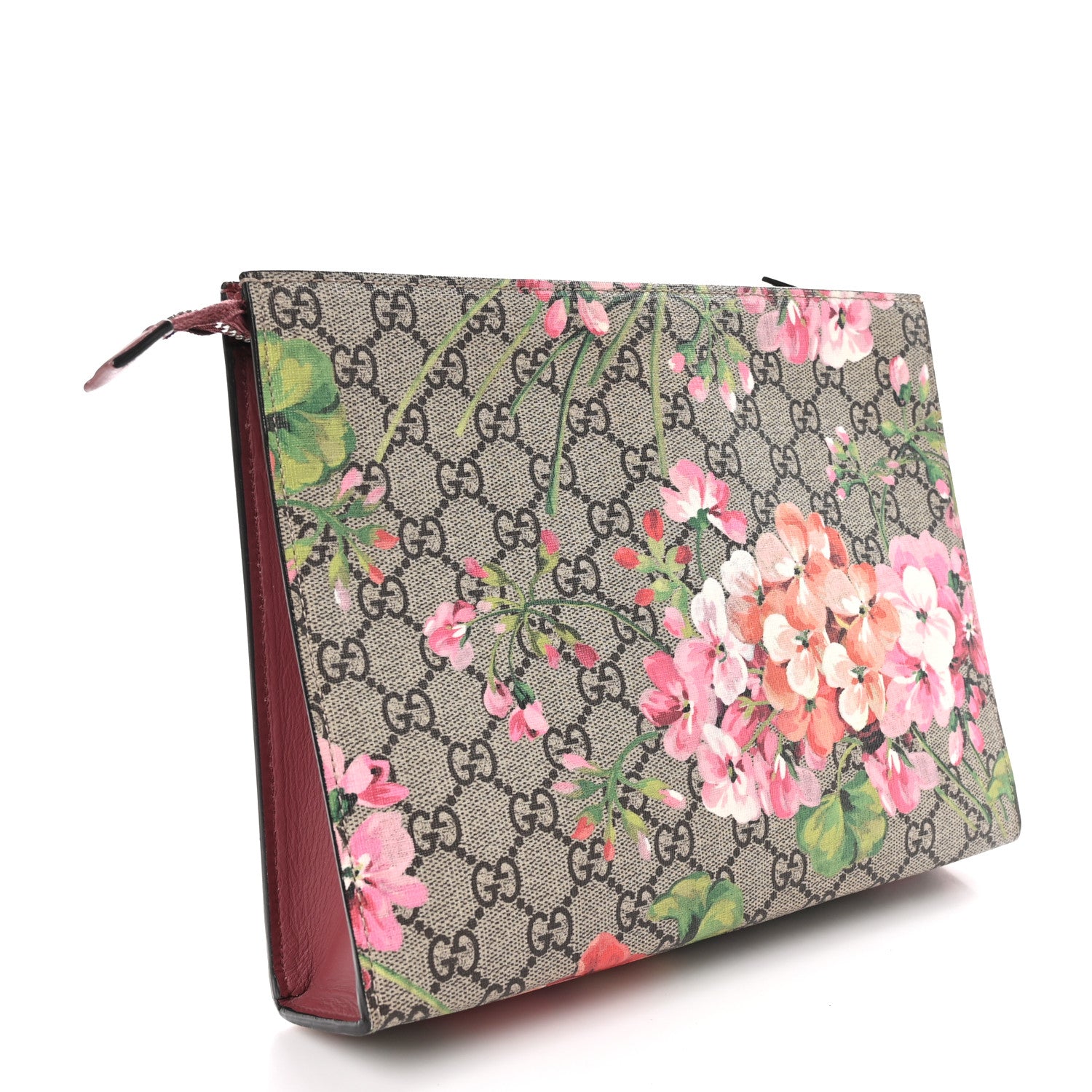 Gucci GG Supreme Monogram Blooms Large Cosmetic Case Beige Multicolor Dry Rose 3 of 10