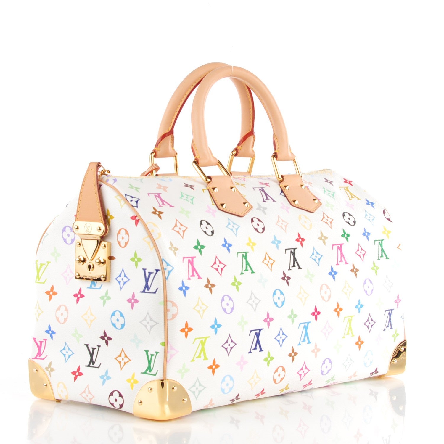 Louis Vuitton Monogram Multicolor Speedy 40 White 3 of 7