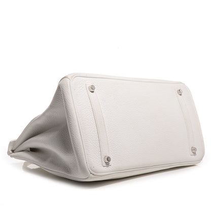 Hermes Taurillon Clemence Birkin 35 White 20 of 28
