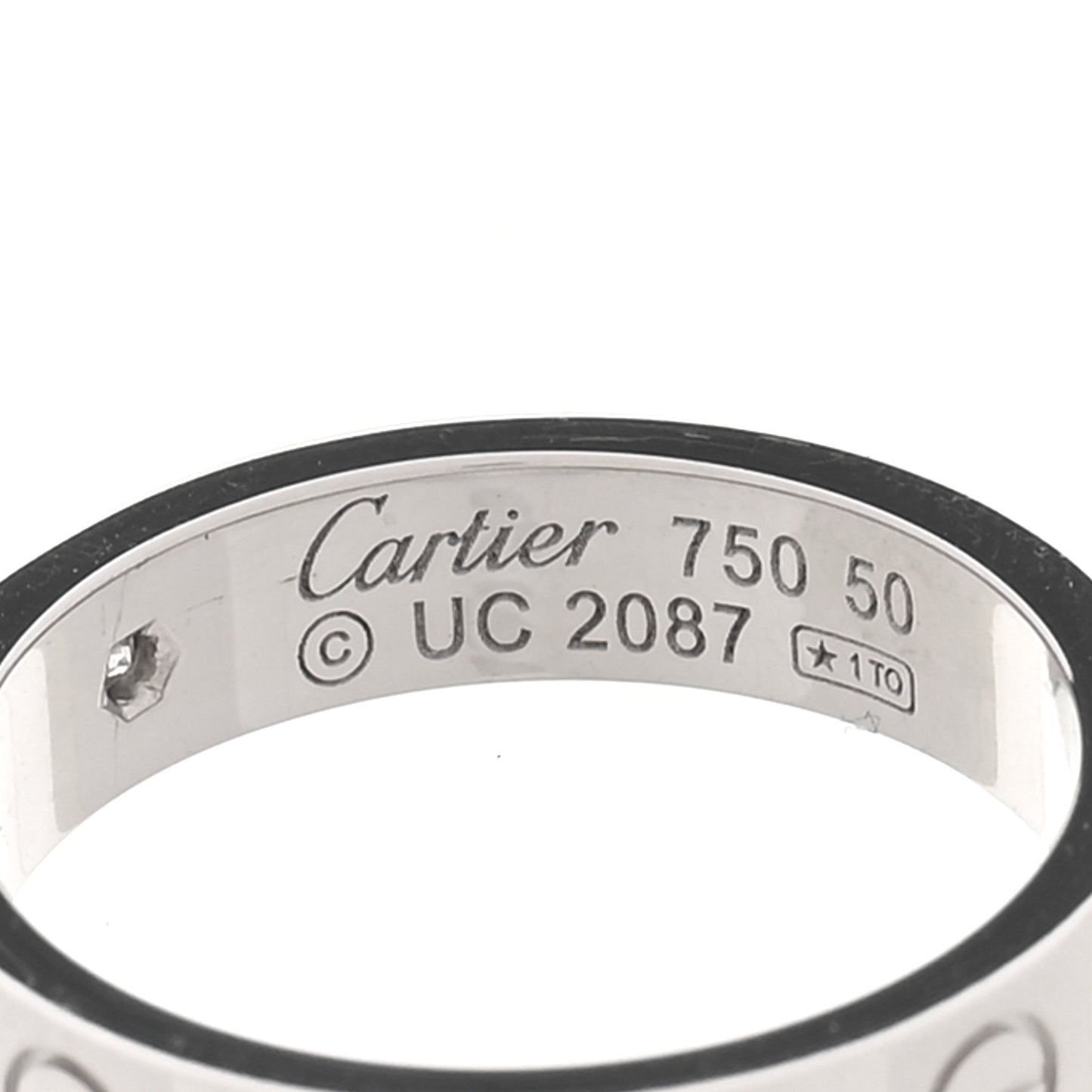 18K White Gold Diamond 4mm LOVE Wedding Band Ring 50 5.25