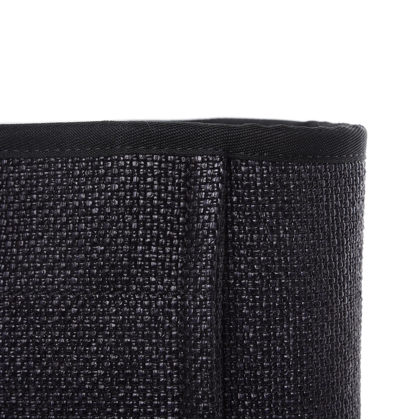 Woven Straw Raffia Small Deauville Tote Black