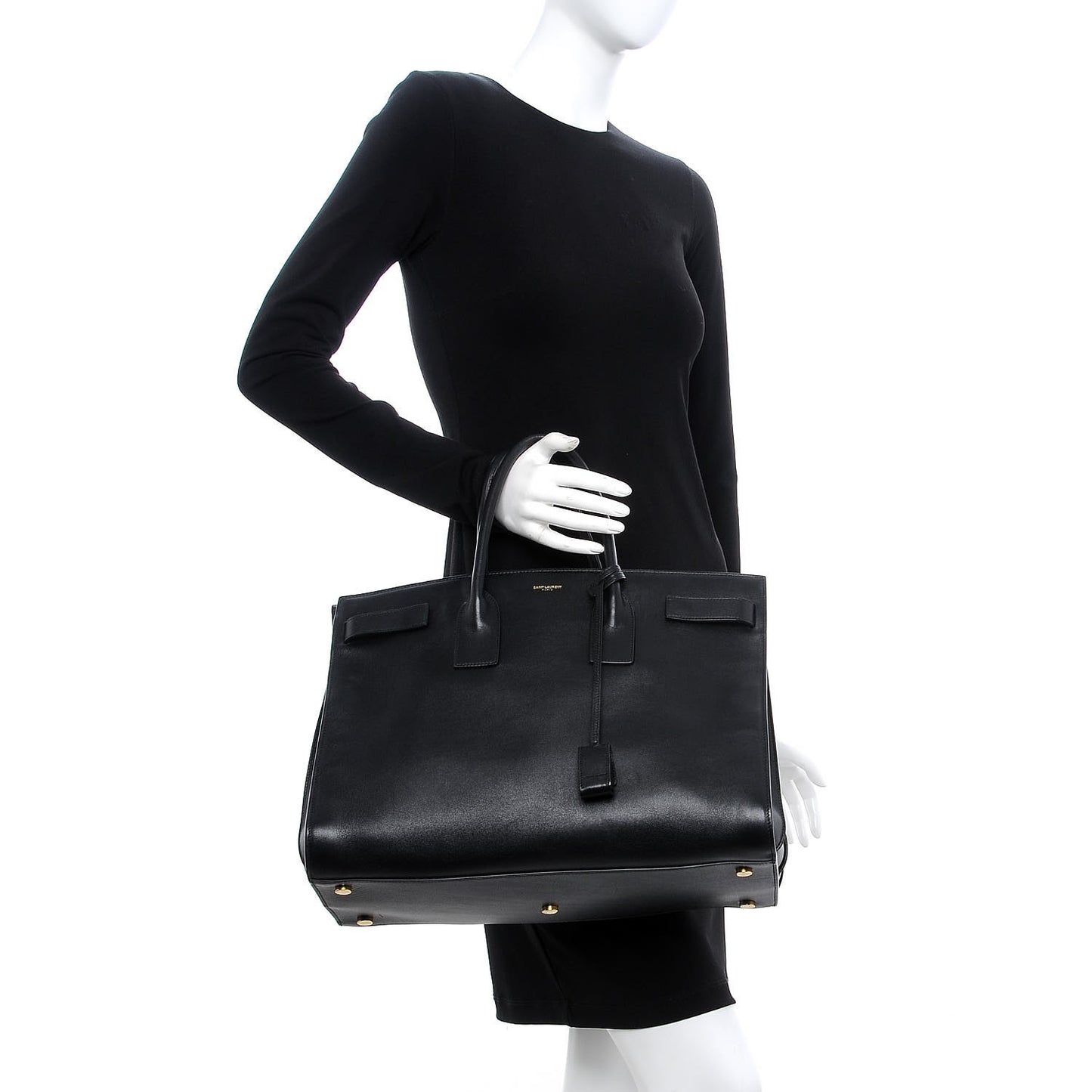Calfskin Large Sac De Jour Carryall Black