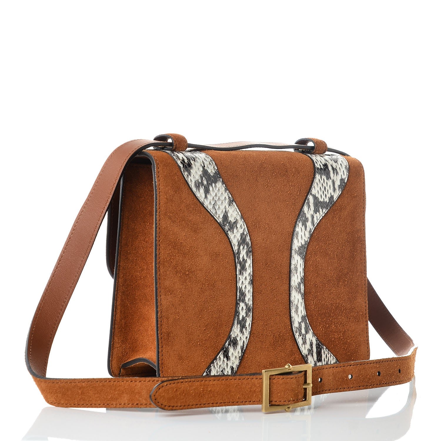 Gucci Python Suede Osiride Shoulder Bag Bright Cuir 3 of 7