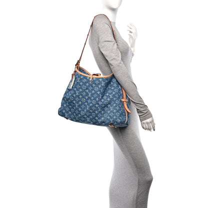 Louis Vuitton Monogram Denim CarryAll MM Blue 2 of 12