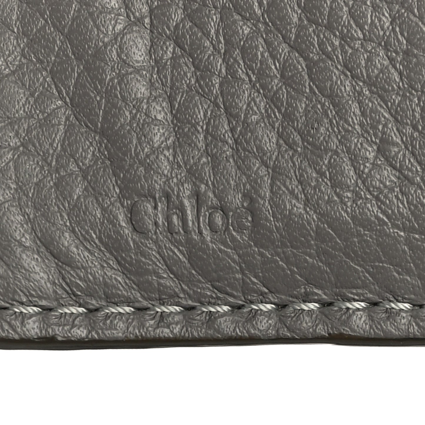 Grained Calfskin Marcie Square Wallet Cashmere Grey