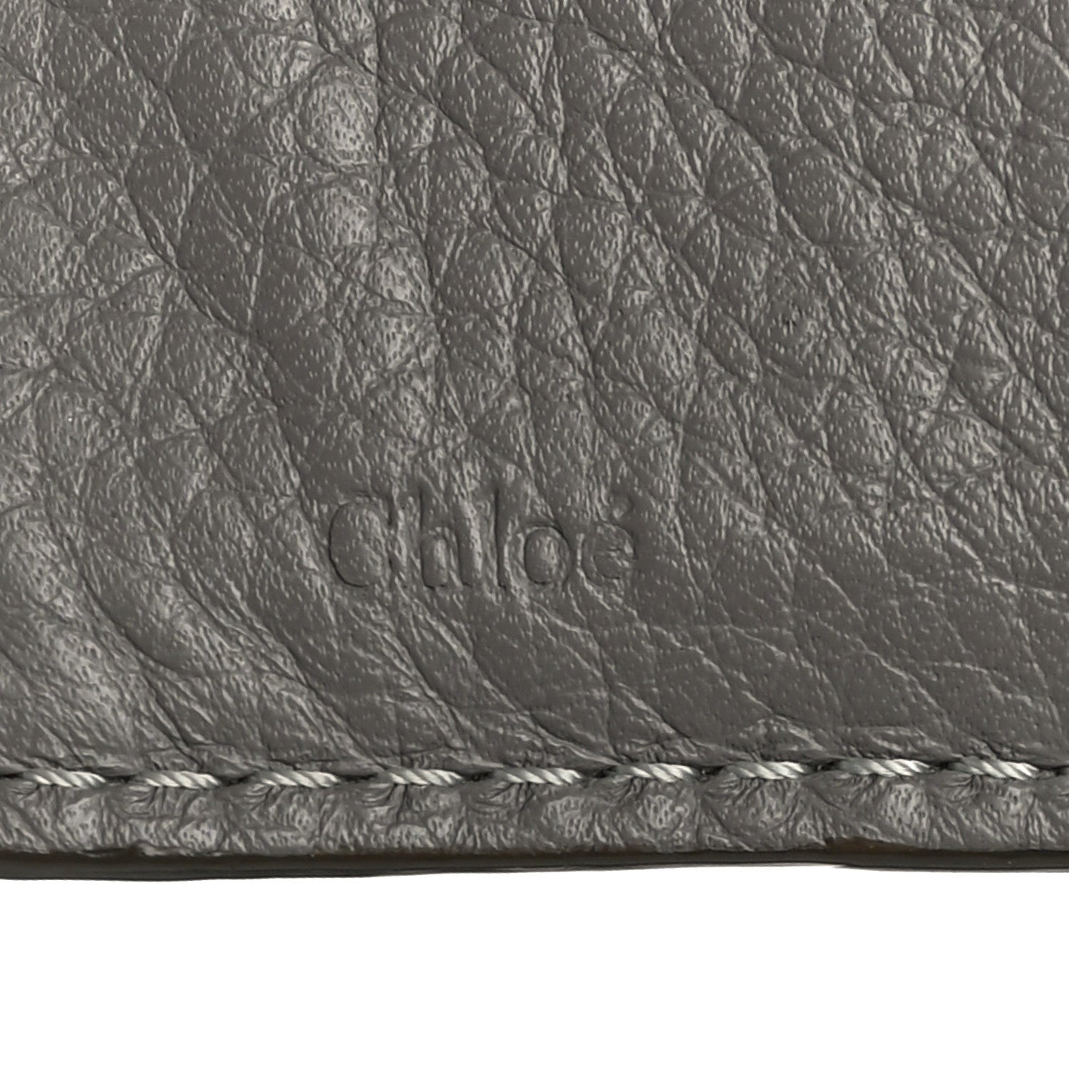 Chloe Grained Calfskin Marcie Square Wallet Cashmere Grey 7 of 15