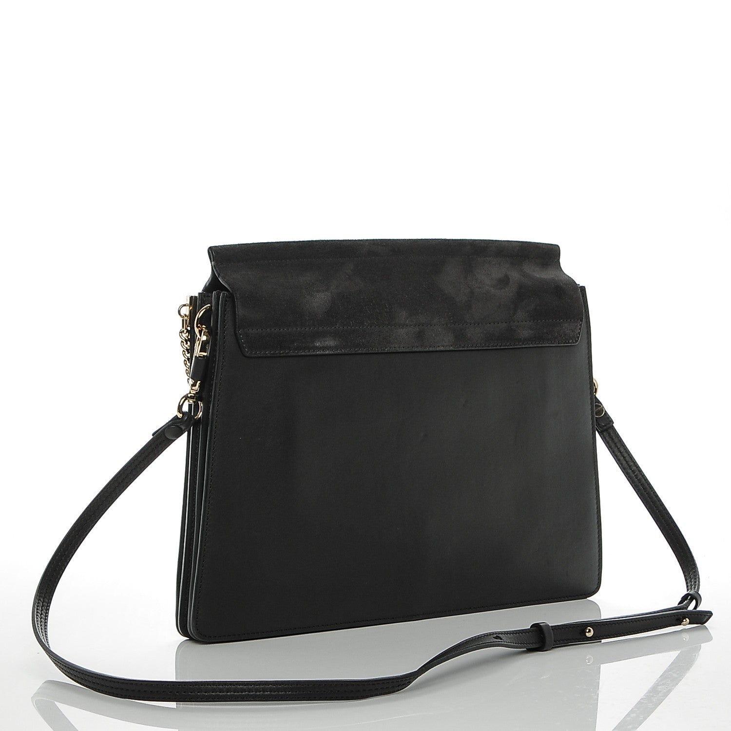 Chloe Calfskin Suede Medium Faye Shoulder Bag Carbon Grey 3 of 6