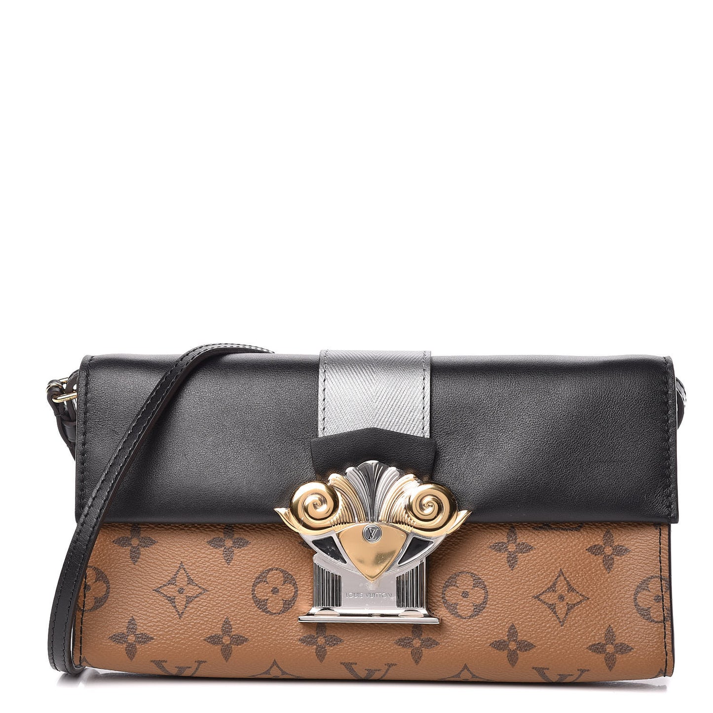 Calfskin Reverse Monogram Column Clutch