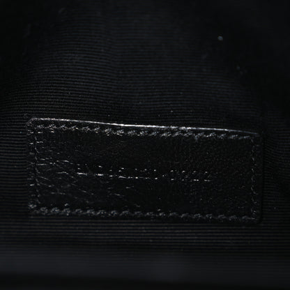 Saint Laurent Grain De Poudre Textured Mixed Matelasse Triquilt Monogram Clutch Black 7 of 8