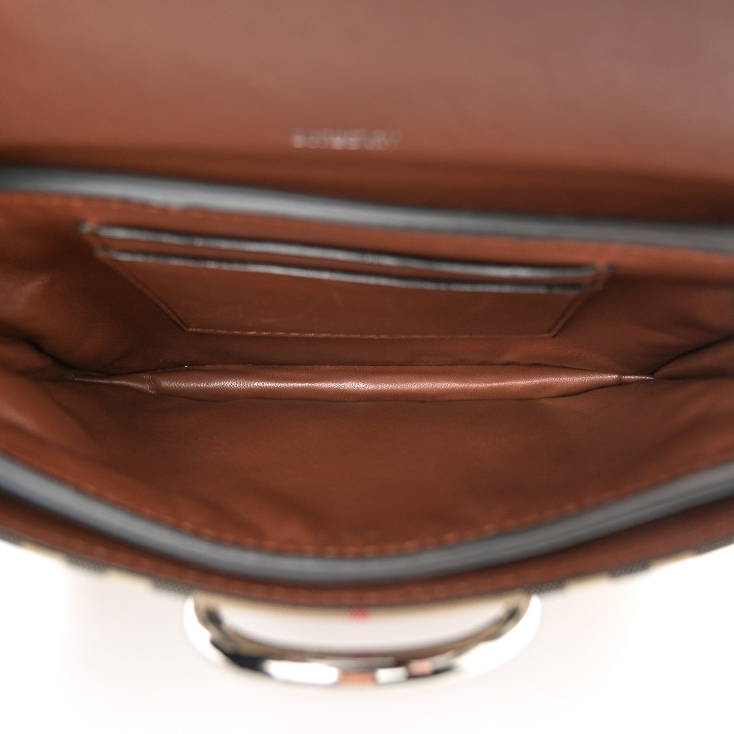 Goatskin Vintage Check Mini D-Ring Bag Black