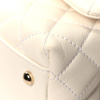 Chanel Caviar Quilted Mini Coco Handle Flap White 10 of 13