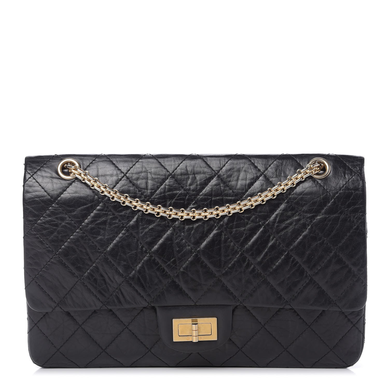 Chanel Aged Calfskin Quilted 50th Anniversary 2.55 Reissue 227 Flap Black 1 of 13