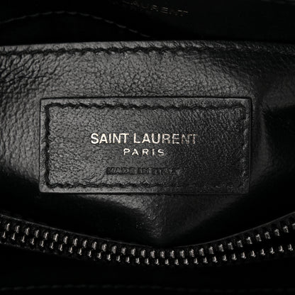 Saint Laurent Calfskin Y Quilted Monogram Monochrome Small Loulou Chain Satchel Black 7 of 11