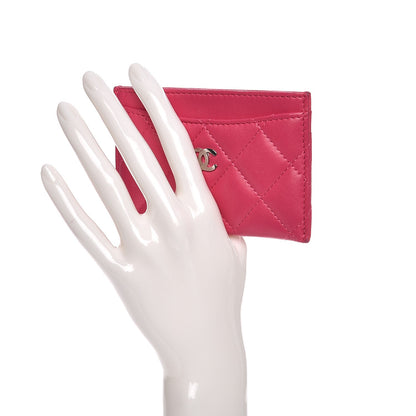 Chanel Lambskin Quilted Card Holder Fuchsia 2 of 13