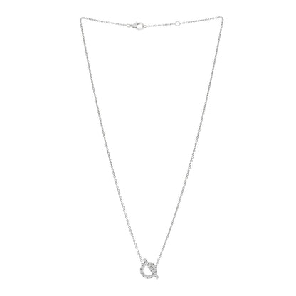 Hermes 18K White Gold Diamond Finesse Pendant Necklace 3 of 5