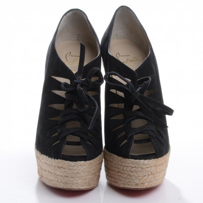 Christian Louboutin Suede Viva Boom 140 Espadrille Booties 39 Black 3 of 8
