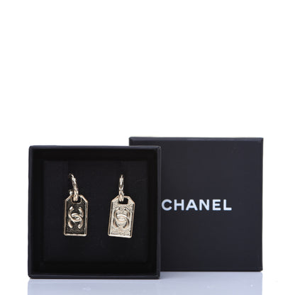 Chanel CC Tag Drop Earrings Gold 8 of 8