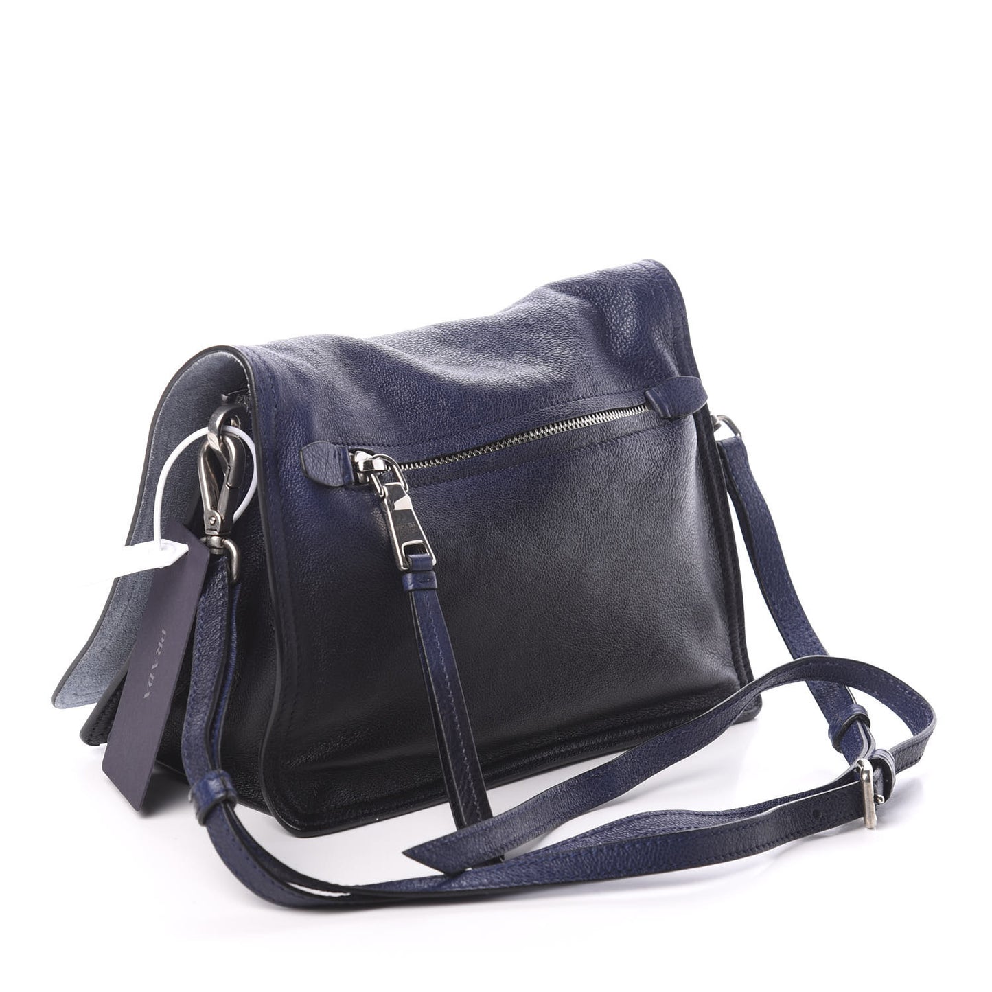 Glace Calf Etiquette Flap Inchiostro Astrale