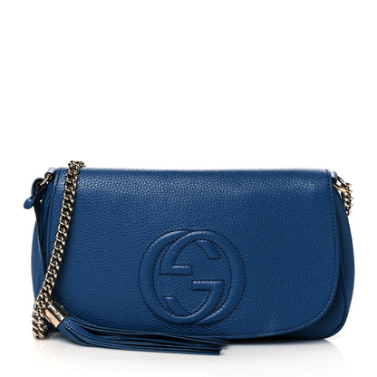 Gucci Pebbled Calfskin Medium Soho Flap Crossbody Caspian 1 of 14