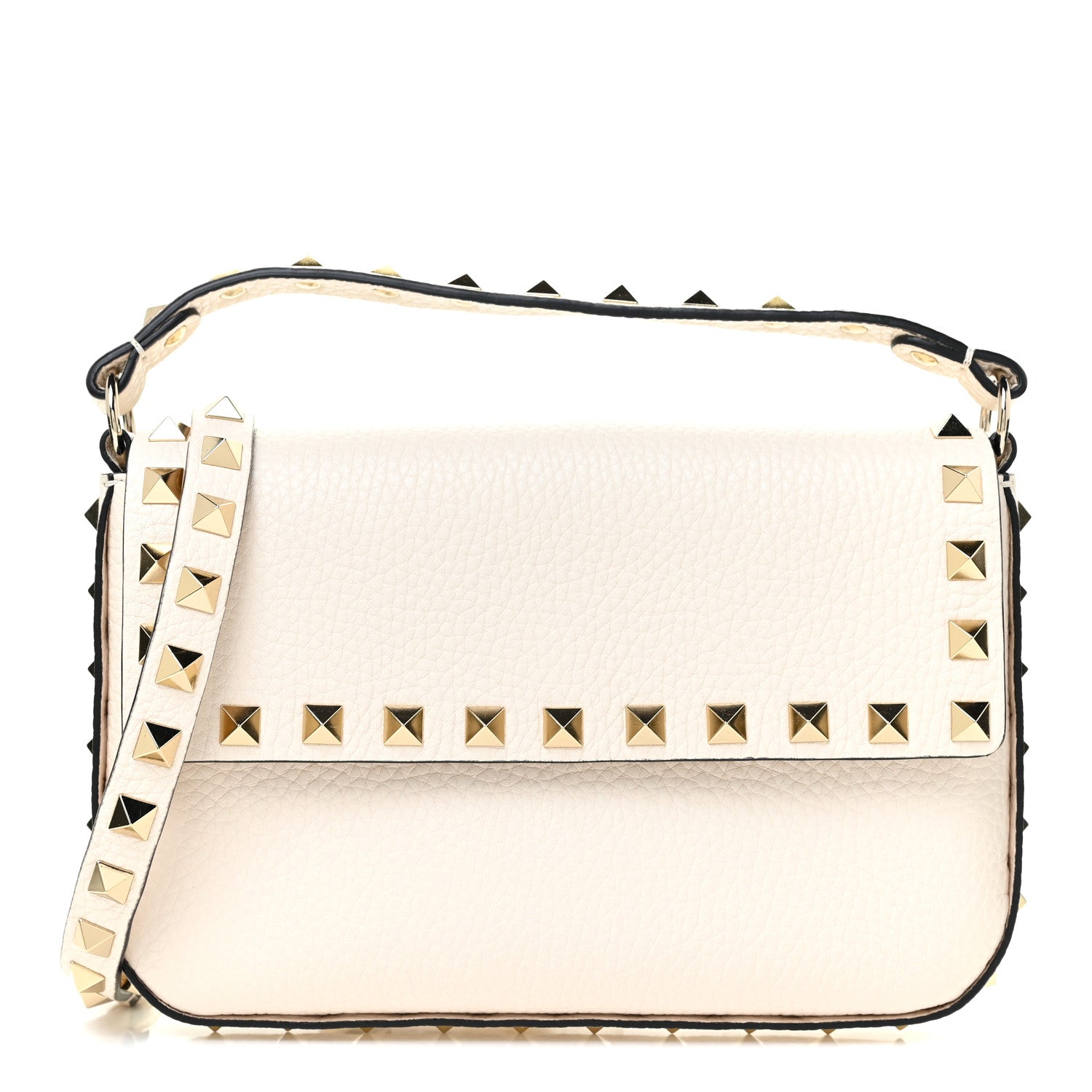 Valentino Garavani Grainy Calfskin Rockstud Crossbody Pouch Light Ivory 1 of 10