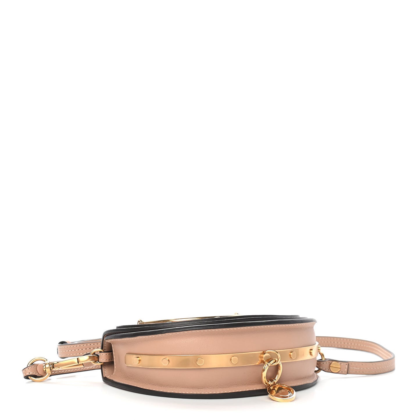 Calfskin Small Nile Bracelet Minaudiere Bag Biscotti Beige