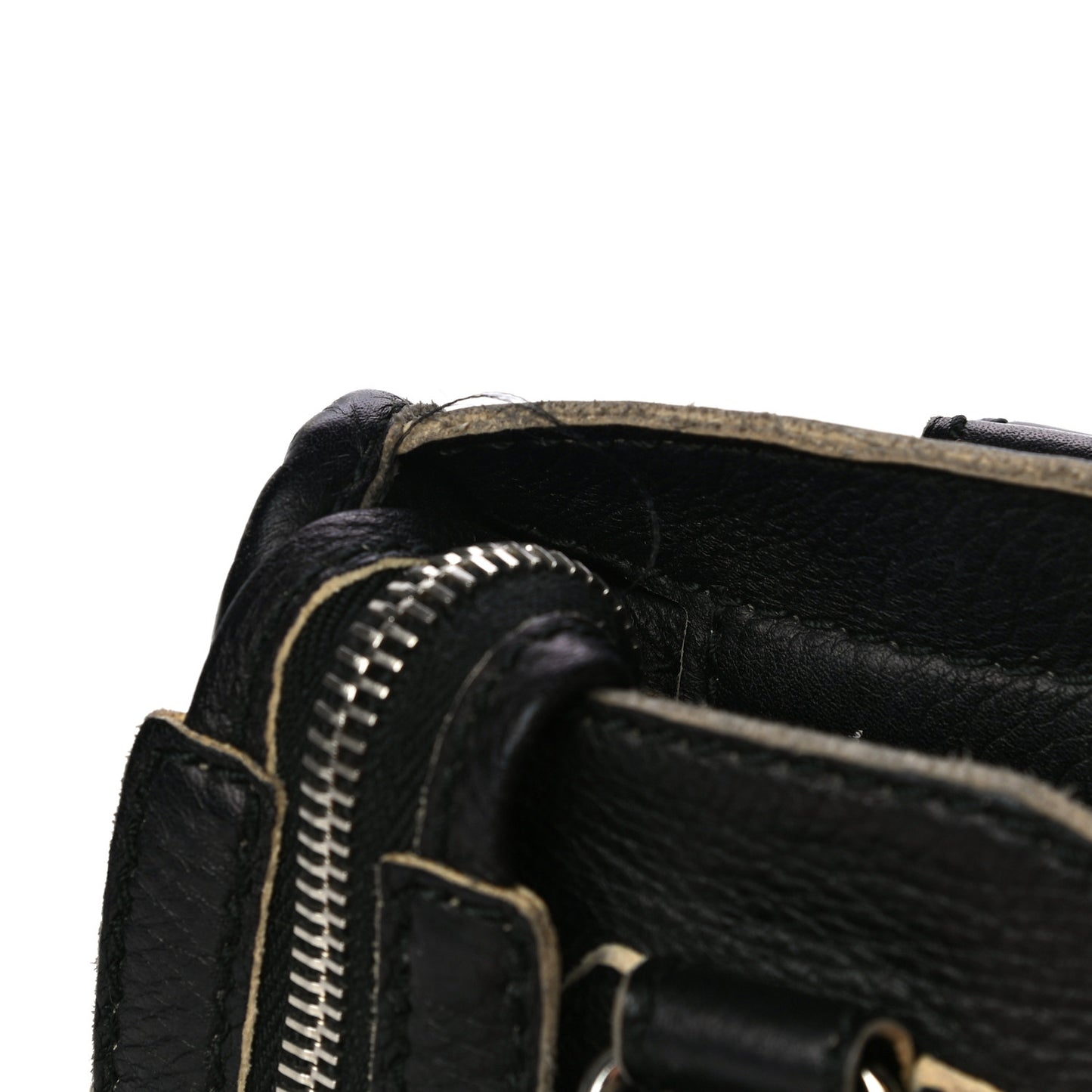 Supple Grained Calfskin Classic Silver Hardware Highlight Mini City Black