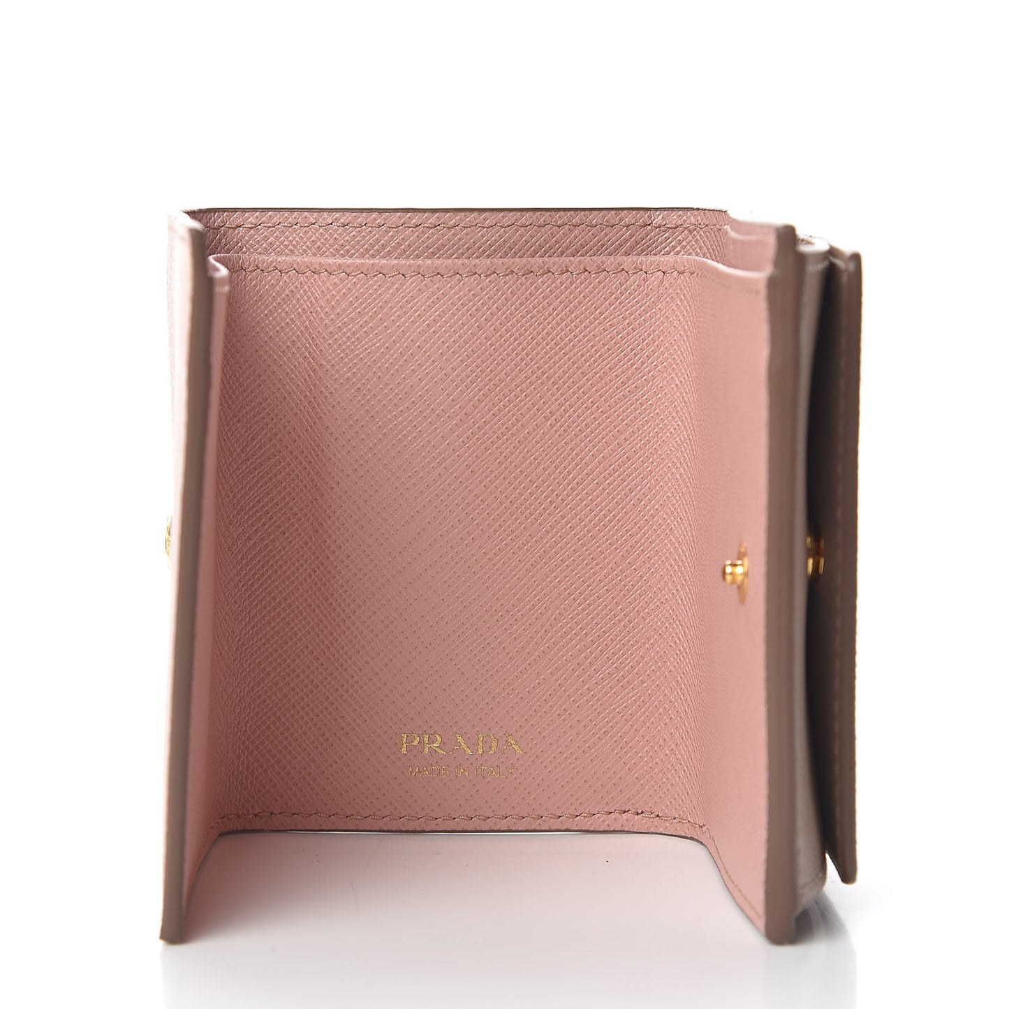 Saffiano Multicolor Tri-Fold Compact Wallet Cipria Orchidea