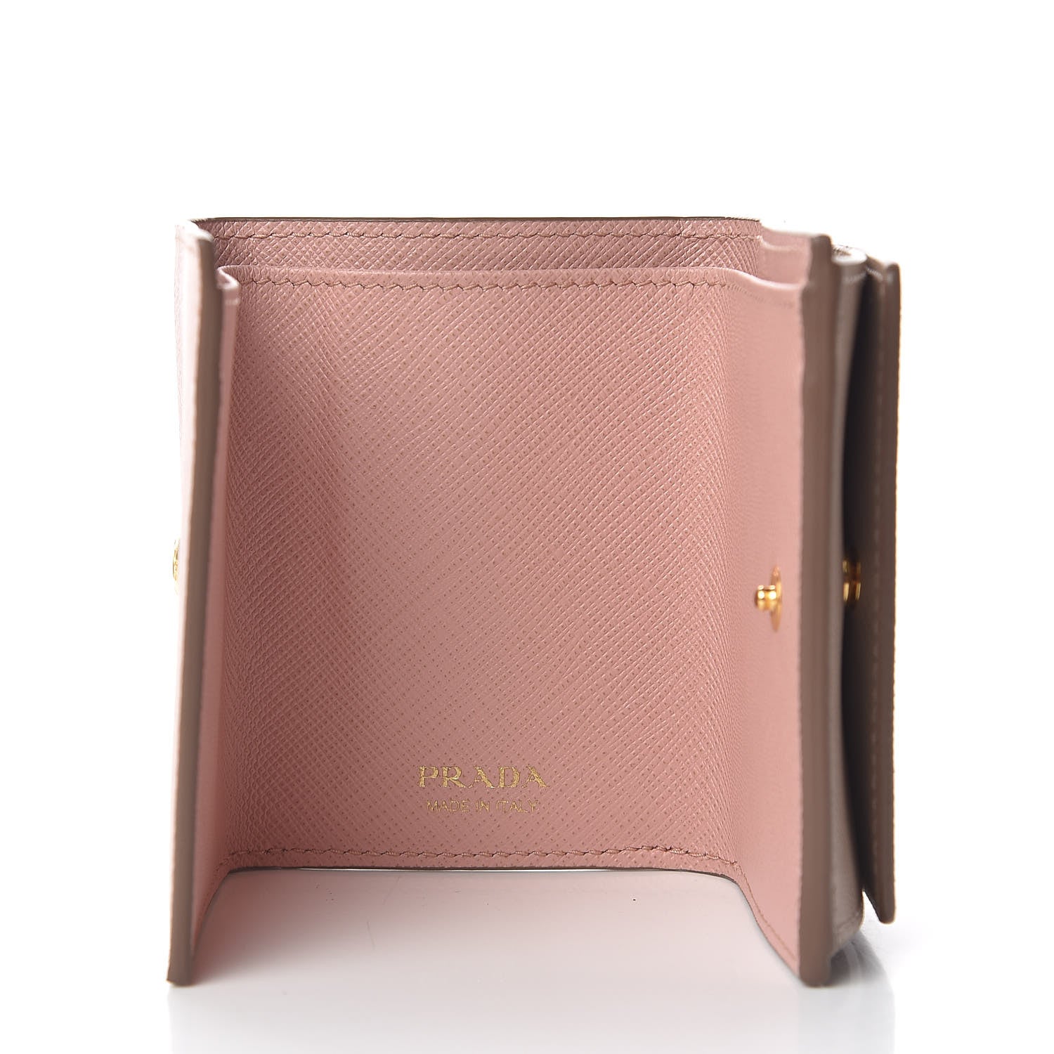 Prada Saffiano Multicolor Tri-Fold Compact Wallet Cipria Orchidea 5 of 9