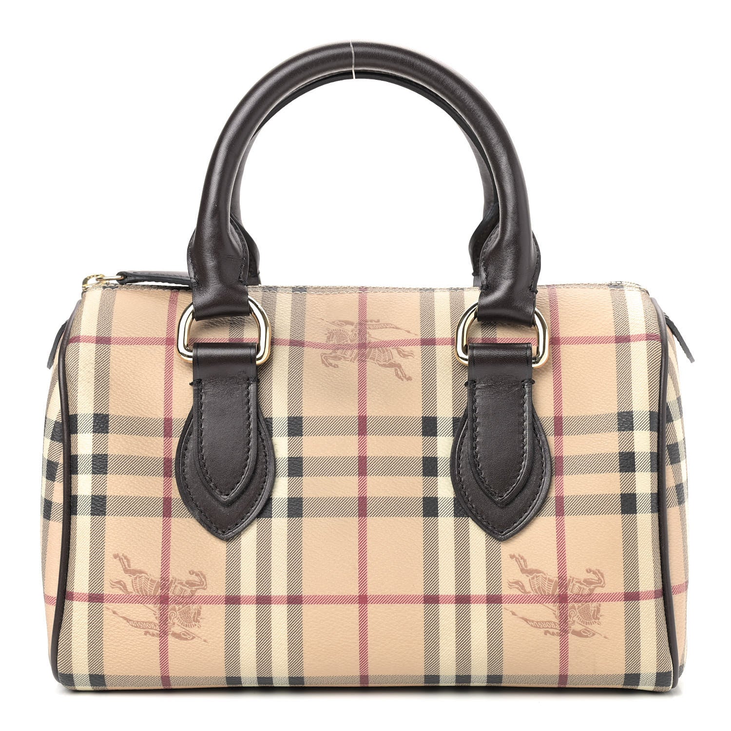 Burberry Haymarket Check Small Chester Bowling Bag Chocolate 1 of 9
