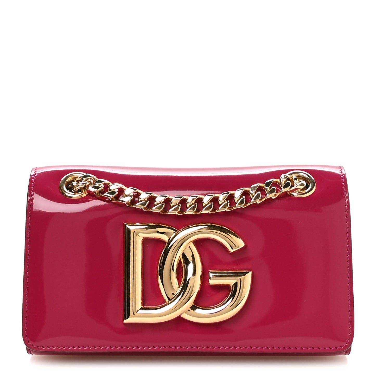 Patent DG Girls Phone Shoulder Bag Ciclamino