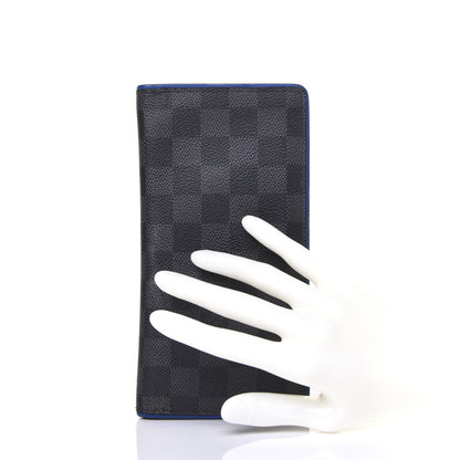 Louis Vuitton Damier Graphite Brazza Wallet Bleu Neon 2 of 13