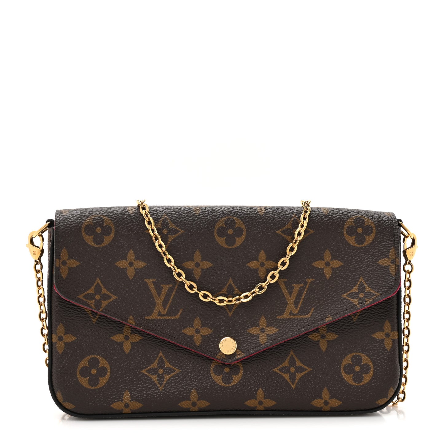 Monogram Pochette Felicie Chain Wallet Fuchsia