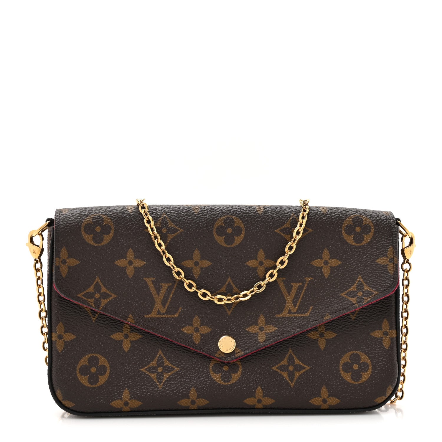 Louis Vuitton Monogram Pochette Felicie Chain Wallet Fuchsia 1 of 17