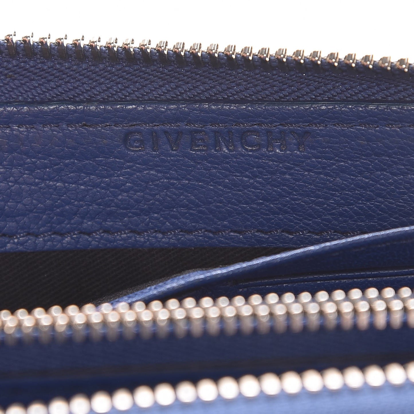 Sugar Goatskin Pandora Half Zip Long Wallet Medium Blue