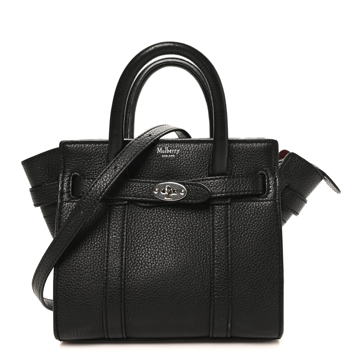 Small Classic Grain Micro Bayswater Zip Tote Black