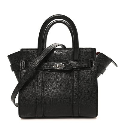 Mulberry Small Classic Grain Micro Bayswater Zip Tote Black 1 of 9