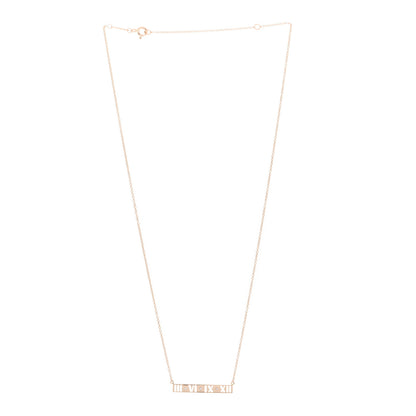 Tiffany 18K Rose Gold Diamond Atlas Pierced Bar Pendant Necklace 3 of 5