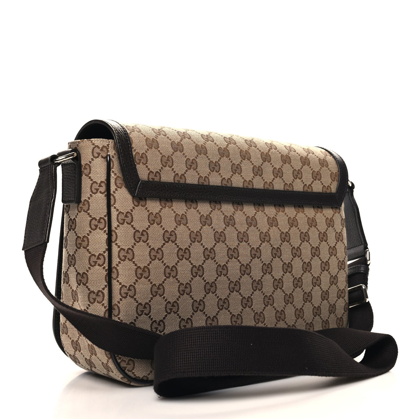 Monogram Flap Messenger Bag Beige Dark Brown