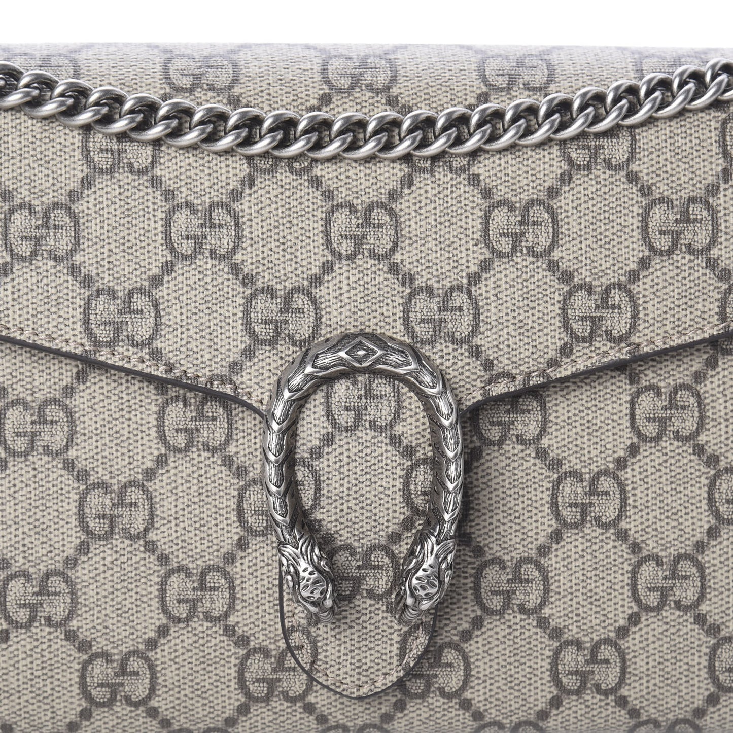 GG Supreme Monogram Mini Dionysus Chain Wallet Beige Taupe