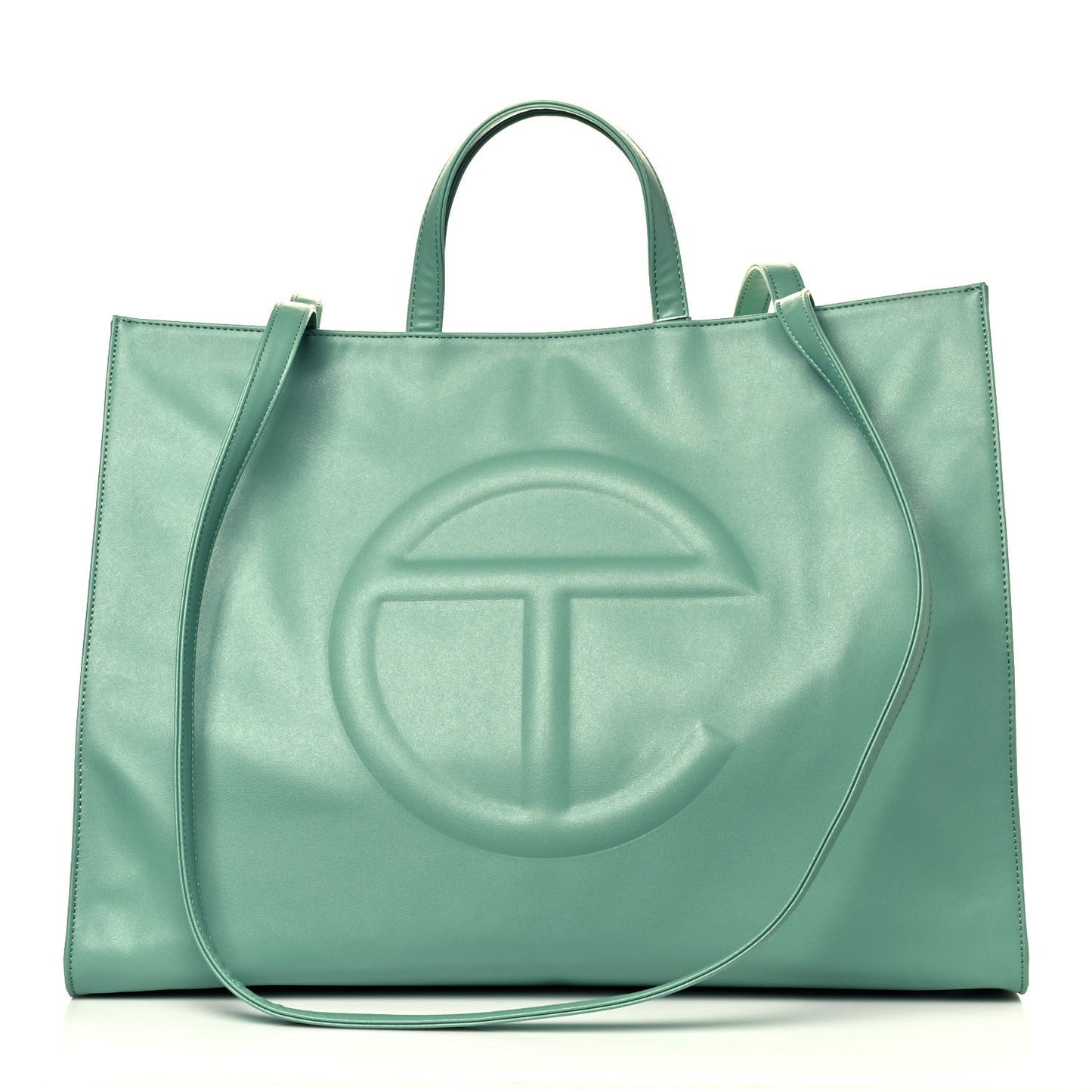 Vegan Leather Large Shopping Bag Sage