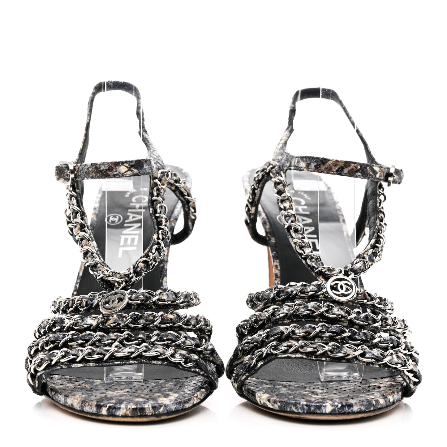 Snakeskin Fantasy Chain Sandals 39 Multicolor