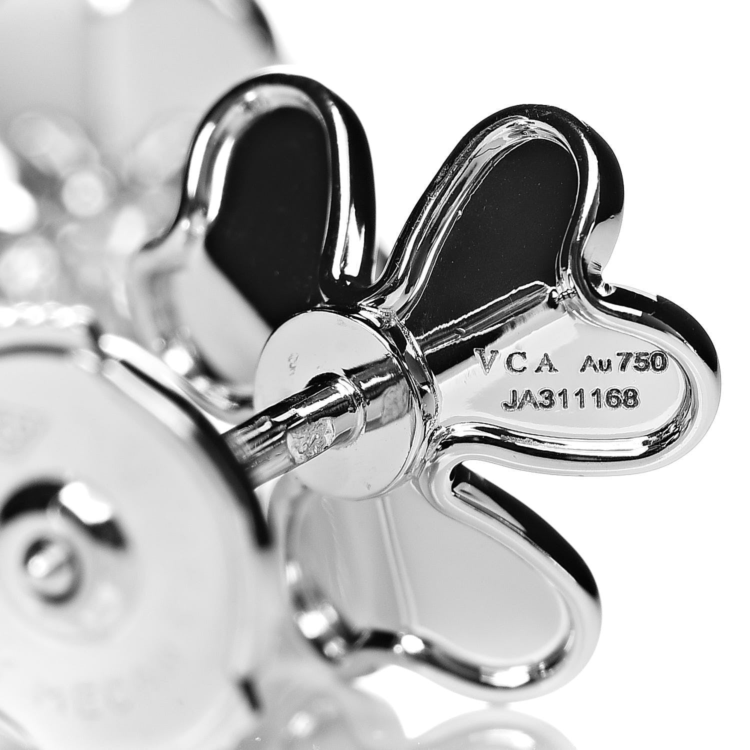 Van Cleef & Arpels 18K White Gold Diamond Mini Frivole Earrings 4 of 5