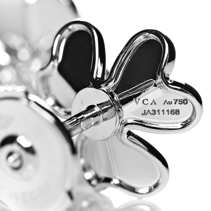 Van Cleef & Arpels 18K White Gold Diamond Mini Frivole Earrings 4 of 5