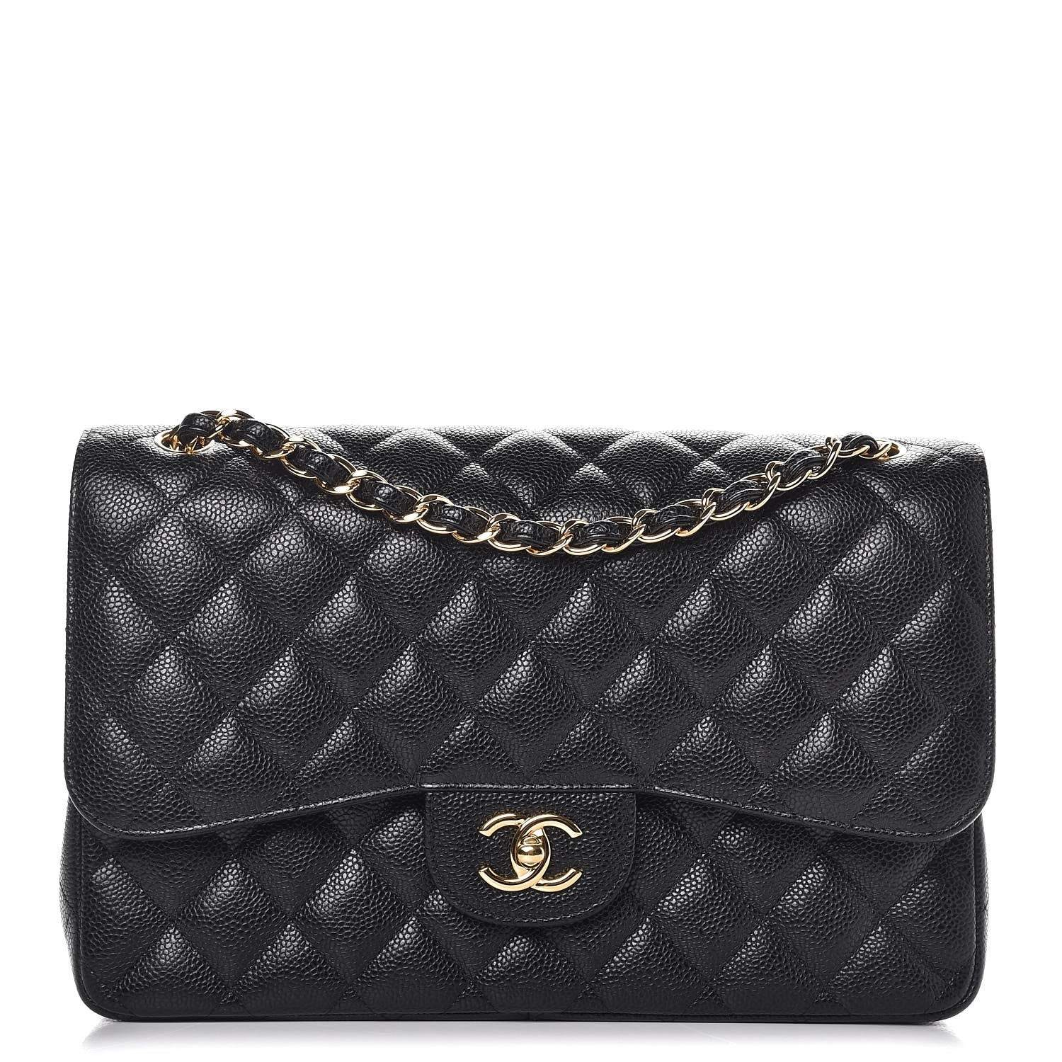 Chanel Caviar Quilted Jumbo Double Flap Black 1 of 9