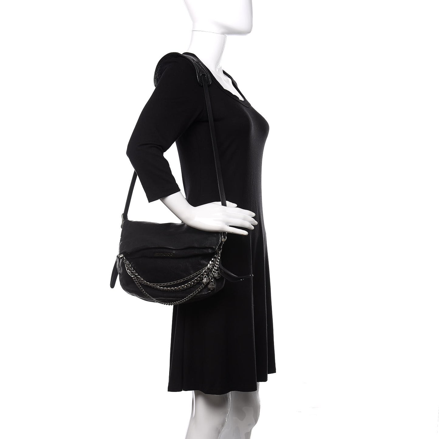 Lambskin Small Biker Hobo Black