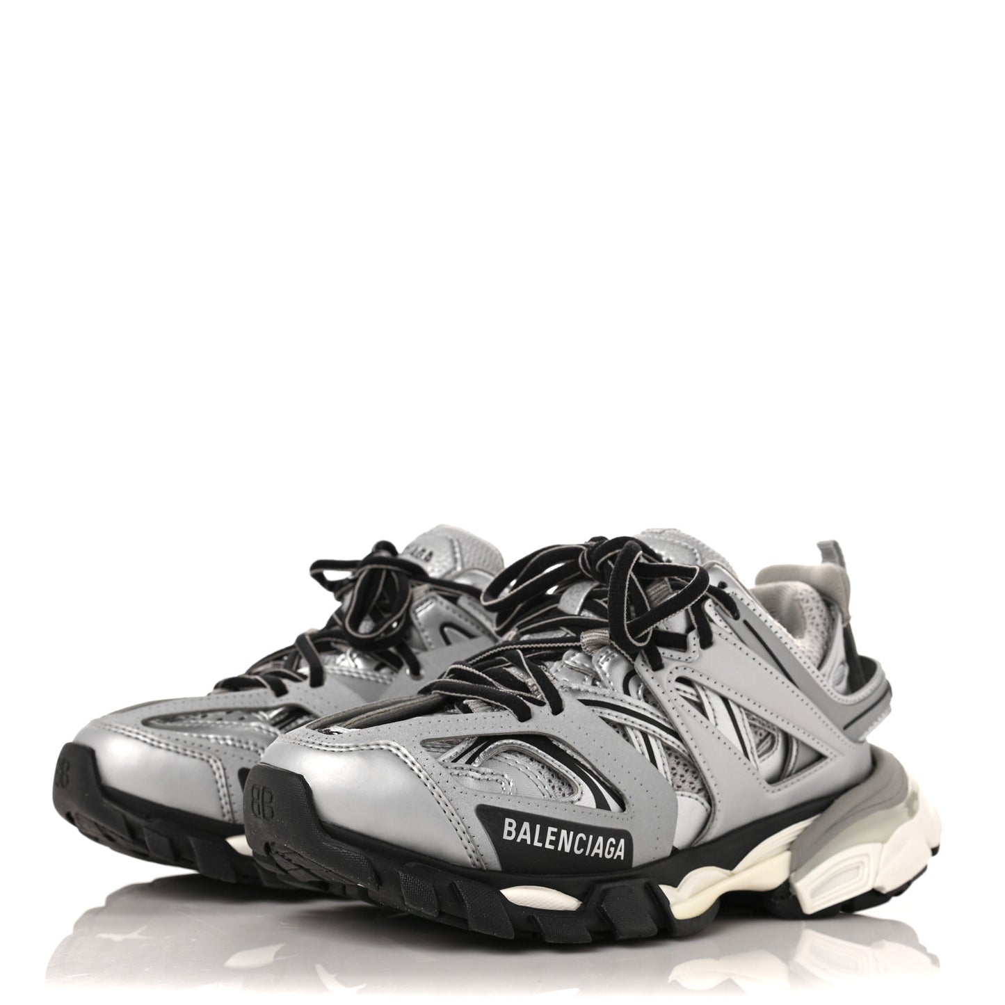 Mesh Nylon Womens Track Sneakers 36 Silver