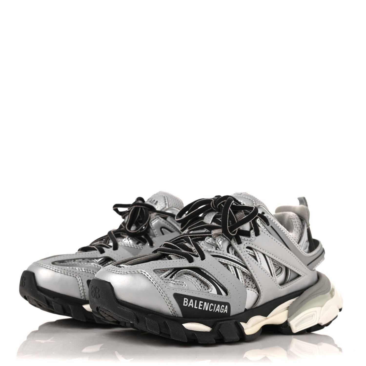Balenciaga Mesh Nylon Womens Track Sneakers 36 Silver 3 of 7